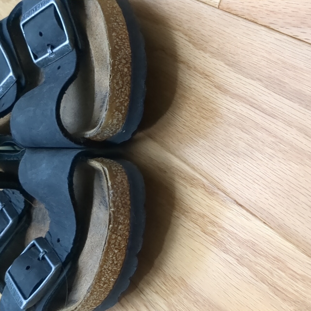 Birkenstock Leather Black Arizona Sandals 38 N - Picture 4 of 9